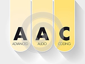 AAC - Advanced Audio Coding acronym, technology concept background