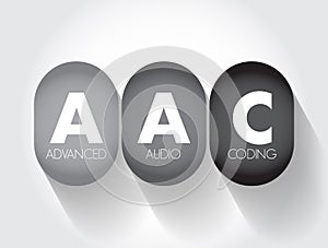 AAC - Advanced Audio Coding is an audio coding standard for lossy digital audio compression, acronym concept background
