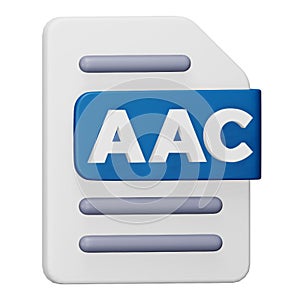 Aac file format 3d rendering isometric icon.