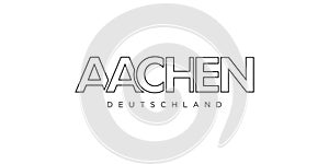 Aachen Deutschland, modern and creative vector illustration design featuring the city of Germany for travel banners, posters, and