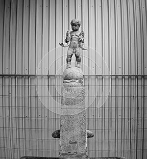 AACHEN, GERMANY. OCTOBER 04, 2020. Fish boy fountain