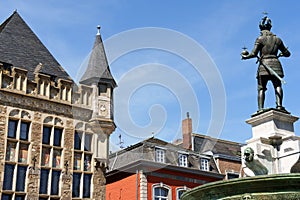 Aachen market square in germany