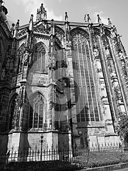 Aachener Dom in Aachen, black and white photo