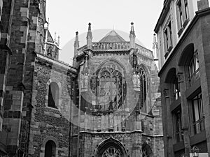 Aachener Dom in Aachen, black and white photo