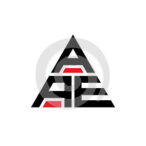 AAE triangle letter logo design with triangle shape. AAE triangle logo design monogram. AAE triangle vector logo template with red photo