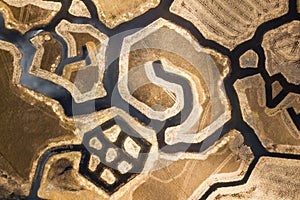 Aaerial view of signs in Engure lake birds nesting area, Latvia