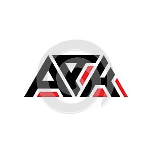 AAK triangle letter logo design with triangle shape. AAK triangle logo design monogram. AAK triangle vector logo template with red
