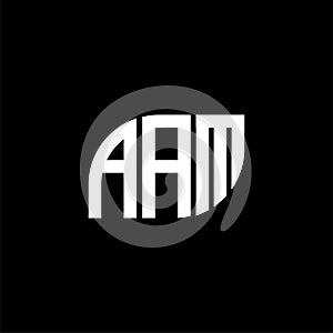 AAM letter logo design on black background.AAM creative initials letter logo concept.AAM letter design