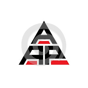 AAP triangle letter logo design with triangle shape. AAP triangle logo design monogram. AAP triangle vector logo template with red photo