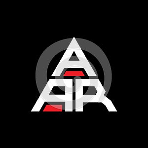 AAR triangle letter logo design with triangle shape. AAR triangle logo design monogram. AAR triangle vector logo template with red
