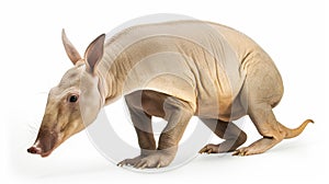 Aardvark, Orycteropus, in front of white background. generative ai