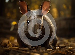 Aardvark portrait created with Generative AI technology