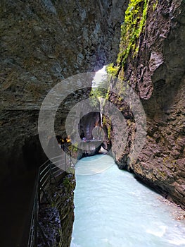 Aare Gorge Aareschlucht in the vally of Hasli, Switzerland. 1.4 km long, up to 180 m deep