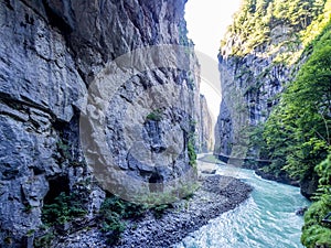 Aare Gorge aka Aareschlucht in the Bernese Oberland region of Switzerland