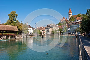 Aare river, thun, switzerland