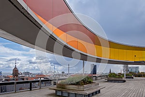 Rooftop of ARoS Aarhus Art Museum and Rainbow panorama created by Olafur Eliasson.