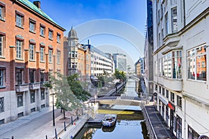Aarhus river in the city center of Arhus