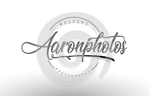 Aaron Personal Photography Logo Design with Photographer Name.