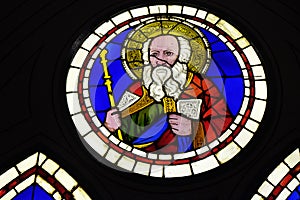 Aaron, stained glass window in the Basilica di Santa Croce in Florence