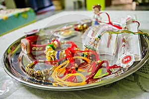 Aarti plate for Rakhi pooja on rakshabandhan festival