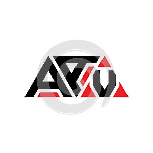 AAV triangle letter logo design with triangle shape. AAV triangle logo design monogram. AAV triangle vector logo template with red
