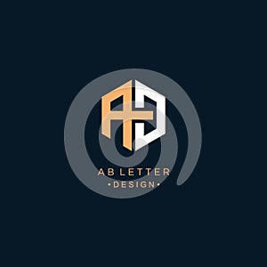 AB Letter Logo Design with Sans Serif Font Vector Illustration. - Vector