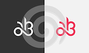 ab letter logo or wordmark logotype with minimalist style