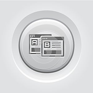 AB Testing Icon. Grey Button Design