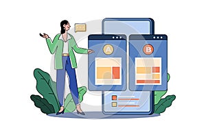 Ab Testing Illustration concept on white background