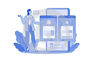 Ab Testing Illustration concept on white background