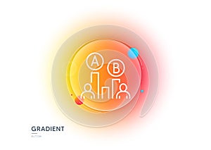Ab testing line icon. Ui test chart sign. Gradient blur button. Vector