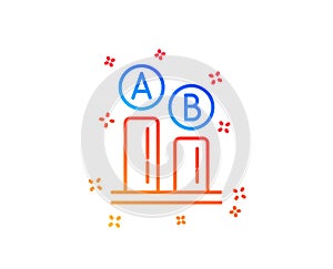 Ab testing line icon. Ui test chart sign. Vector