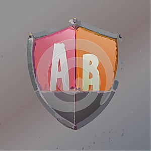 AB Testing Shield Icon for Comparison and Choice
