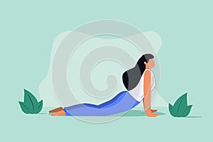 Ab workout exercise with body strength and stretching tiny person concept. Yoga muscle training and sport for flexible.