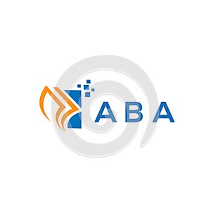 ABA credit repair accounting logo design on white background. ABA creative initials Growth graph letter logo concept. ABA business