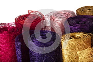 Abaca fabric. Handmade Abaca Fiber Sheet Craft.  Abaca Scrunch Mesh Roll. This can be used for flower arrangement and decorations
