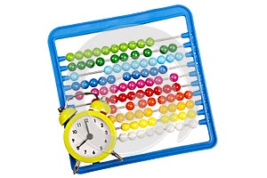 Abacus and alarm clock