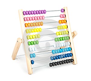 Abacus counting frame isolated on white