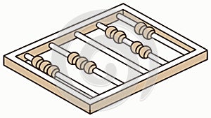 Abacus counting tool, educational mathematics, classic calculations, vector design Generative AI
