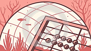 Abacus with a Globe in a MarineInspired Abstract Scene, vector design Generative AI