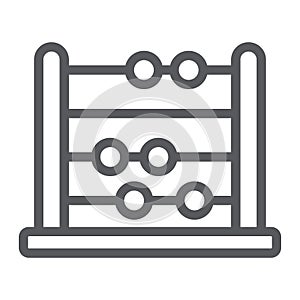 Abacus line icon, school and education