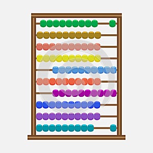 Abacus with rainbow colored beads.