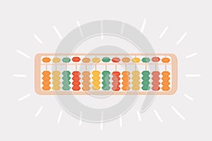 Abacus soroban for learning mental arithmetic for kids. Concept of illustration of the Japanese system of mental math.