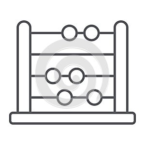 Abacus thin line icon, school and education