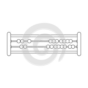 Abacus vector outline icon. Vector illustration tool for counting on white background. Isolated outline illustration