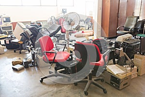 Abadoned office equipments photo
