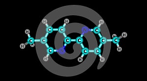 Abametapir molecular structure isolated on black photo