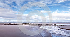 The Abana shipwreck near Blackpool, Lancashire