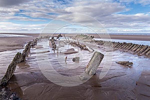 The Abana shipwreck near Blackpool, Lancashire