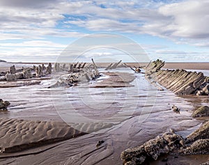 The Abana shipwreck near Blackpool, Lancashire